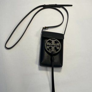 Tory Burch - Miller Black Leather Phone Crossbody Bag